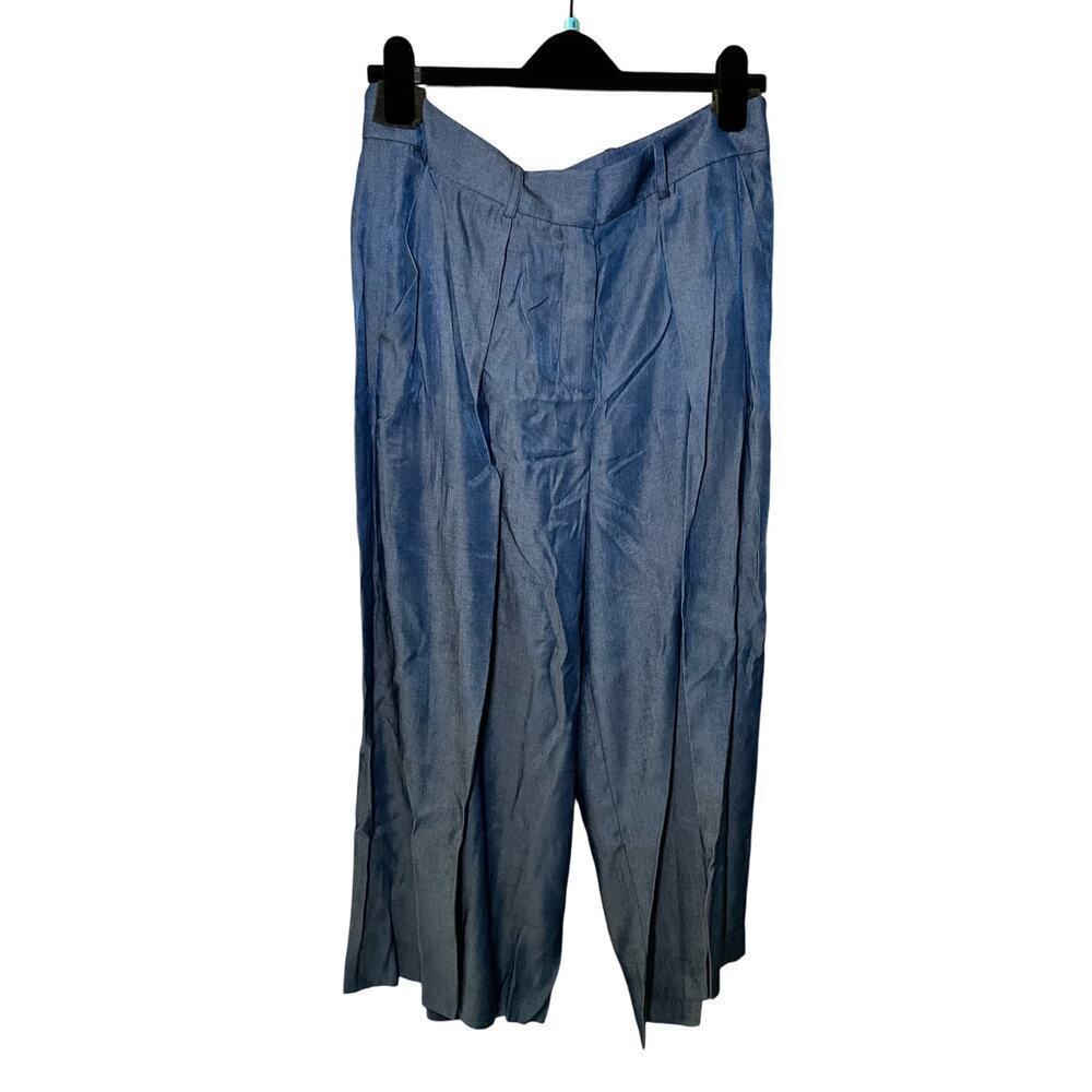 Carlisle Womens Cove Wide Leg Pants‎ High Rise Pleated Front Blue Size 10 NWT